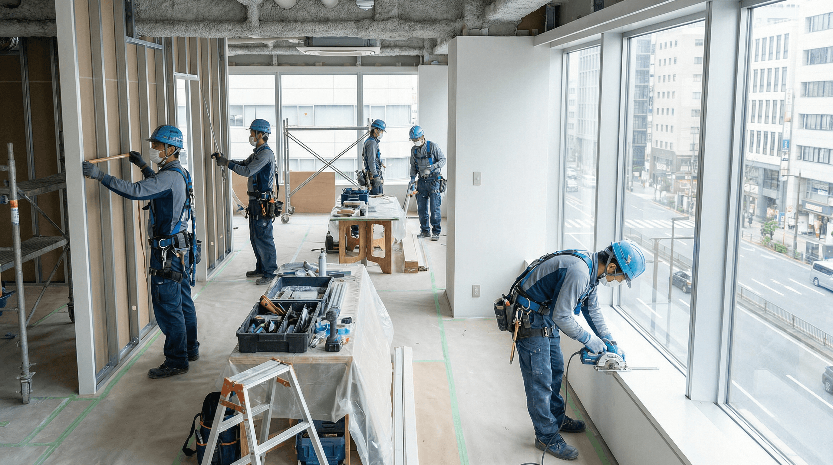 丸産技研施工風景